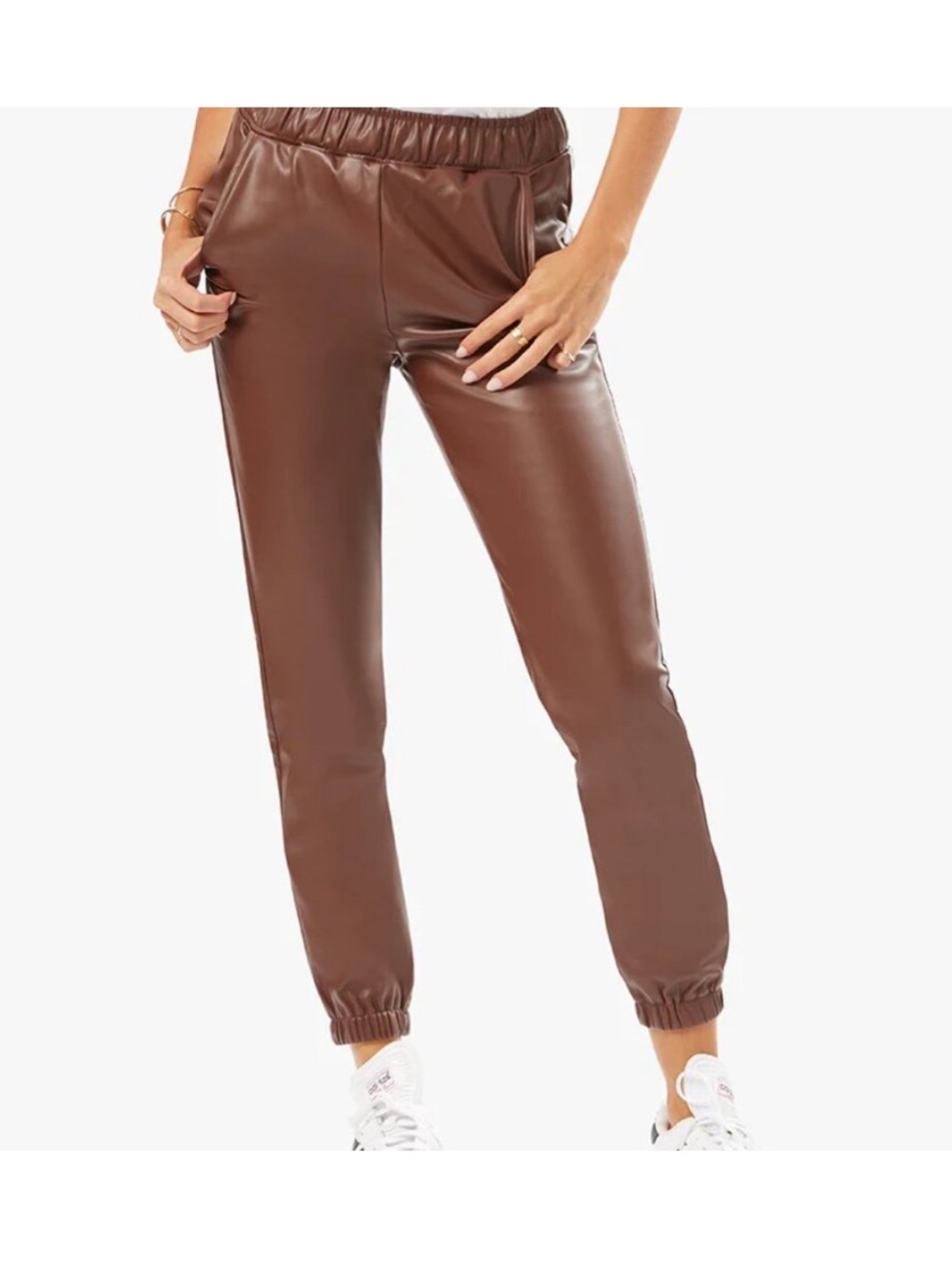 NWT! ($128 MSRP) WeWoreWhat Cacao Vegan Leather Jogger Pants- Size XS